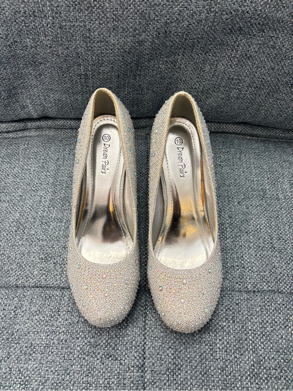 Dream Pairs Iridescent Rhinestone Heels - Silver